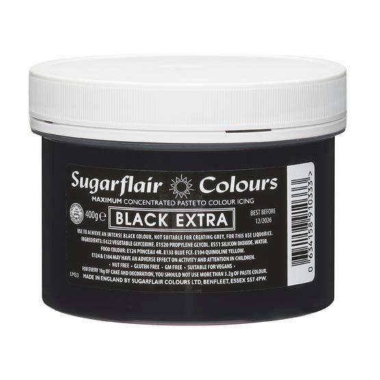 Sugarflair - Max Concentrate pastafarge Black Extra, 400g