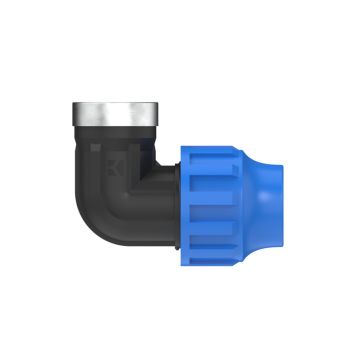 VINKELKOBLING I HDPE Ø32MM 1" SVART