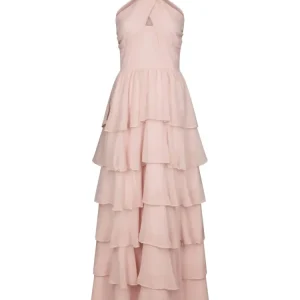 Cleoni Solid Chiffon Dress – Rose