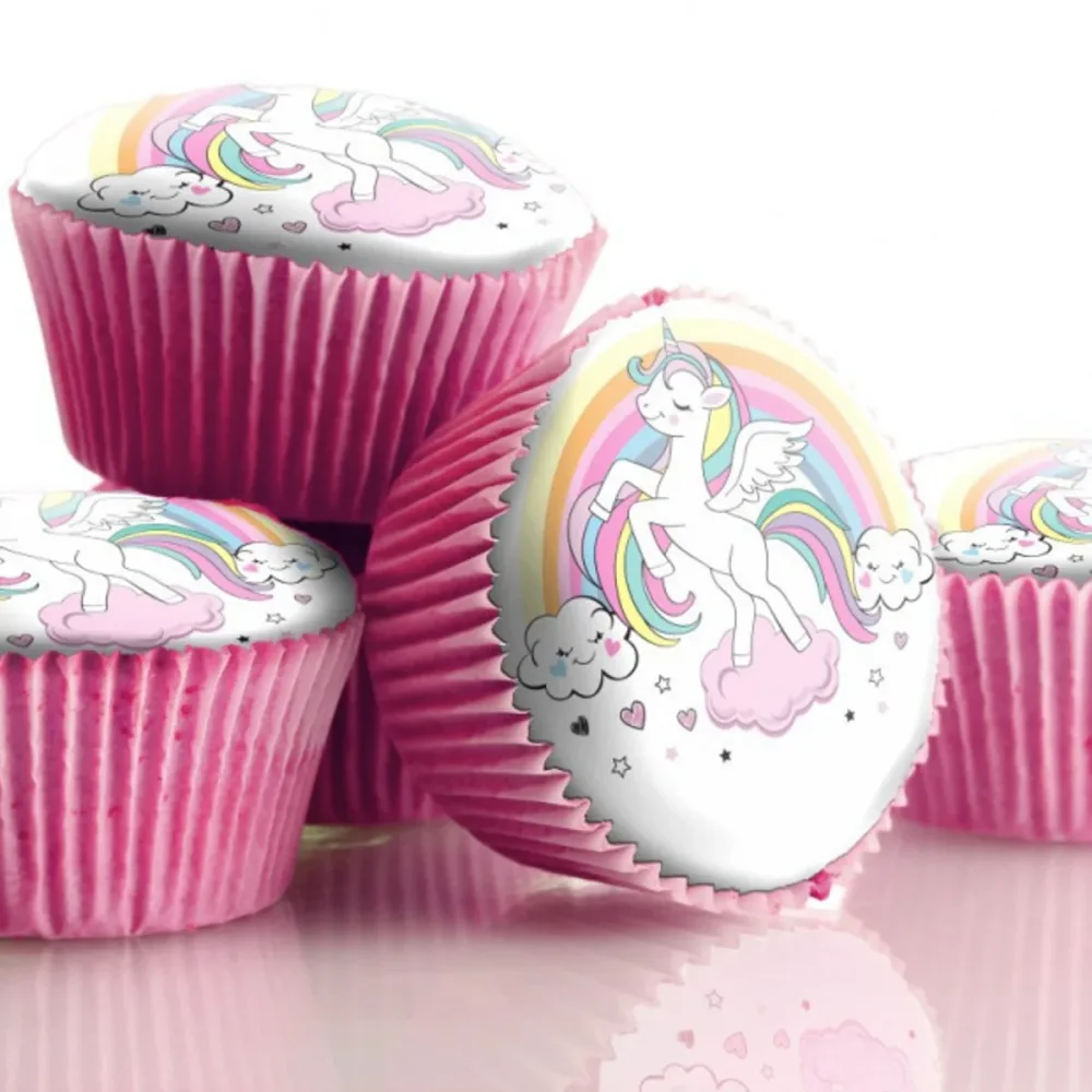 Spiselige Unicorn, Muffinsbilder 12 stk