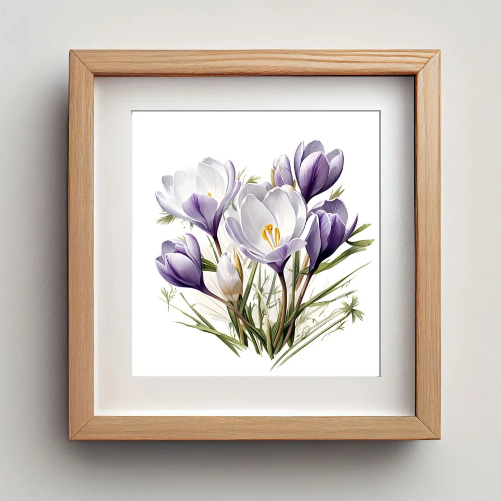 KROKUS I HVITT OG LILLA - PLAKAT - Bilde 3