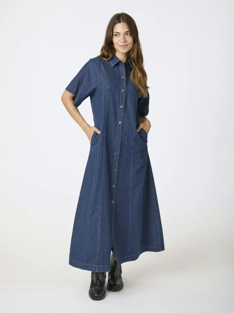 Balli Denim Dress - Dark Blue - Bilde 2