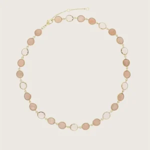 SHANSHAN PARIS – Ellipsi Necklace – Peach Moonstone/Rose Quartz