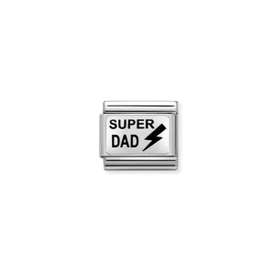 Nomination – Link OXIDIZED PLATES 925 sterling silver SUPER DAD Nomination – Link OXIDIZED PLATES 925 sterling silver SUPER DAD
