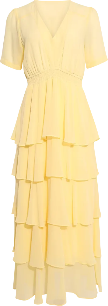 Imogene Solid Dress - Yellow