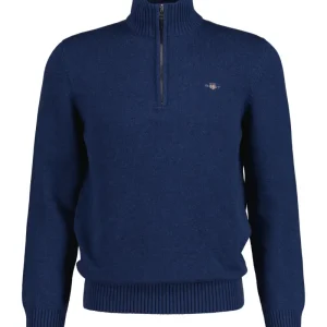 Casual Cotton Halfzip – Dark Jeansblue Melange