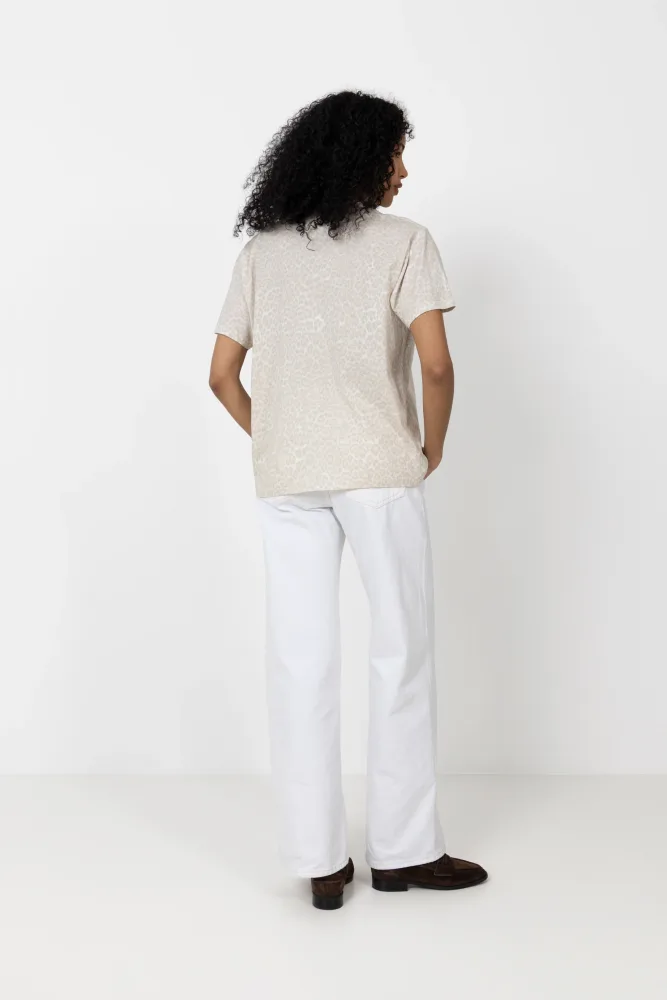 Cade Tee Anine Bing - Washed White Leopard - Bilde 3