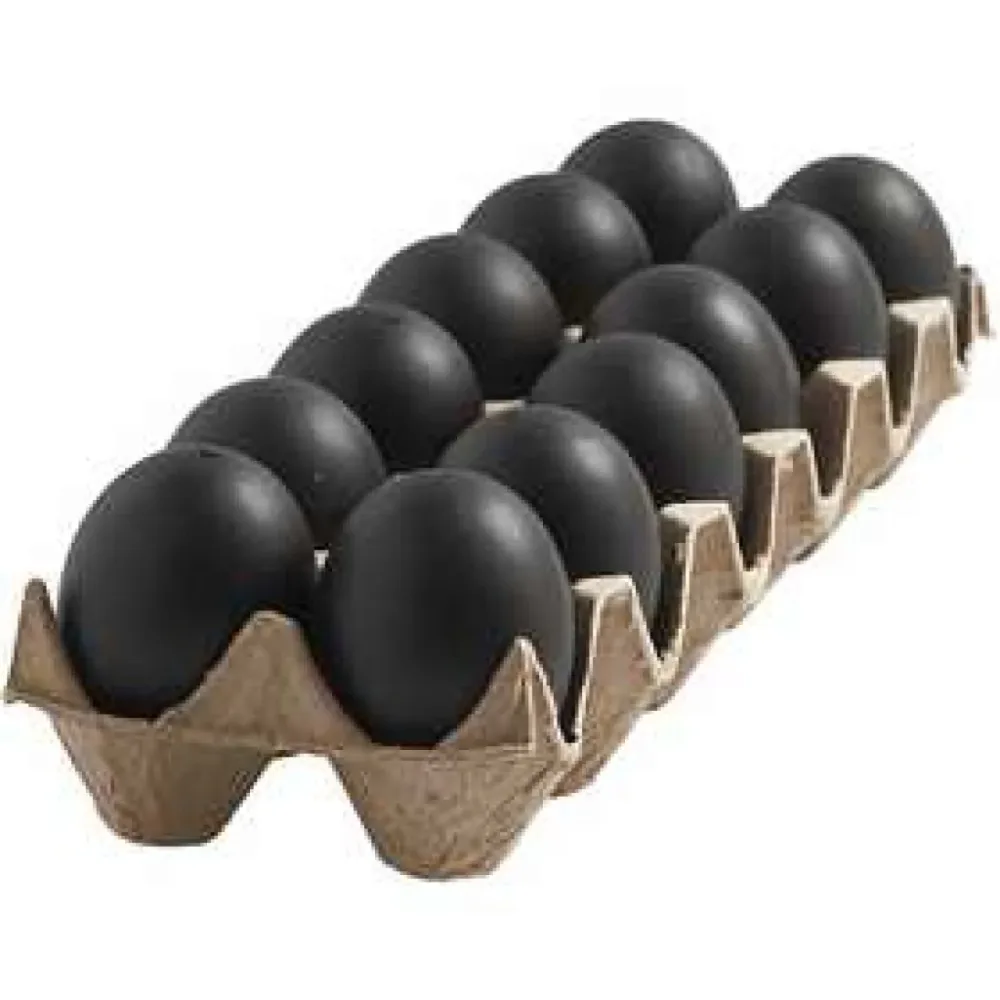 Egg, plast, H: 6 cm, svart, 12stk. Egg, plast, H: 6 cm, svart, 12stk.