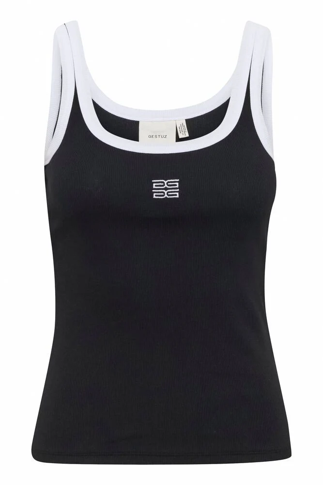 GZdrew Contrast Logo Top - Black