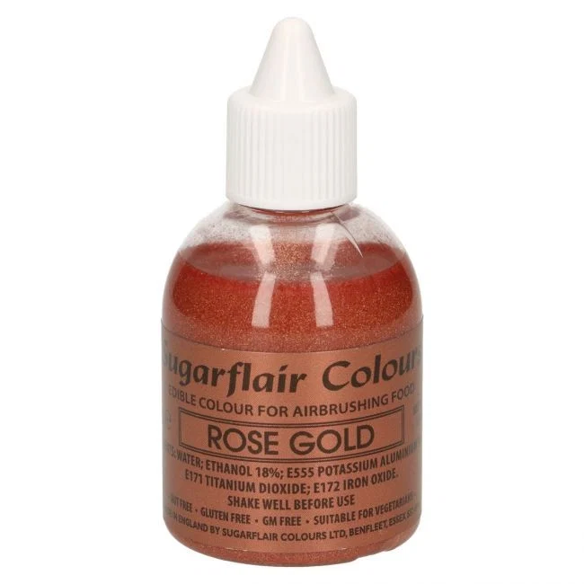 Sugarflair Airbrushfarge -Glitter rosegull- 60ml