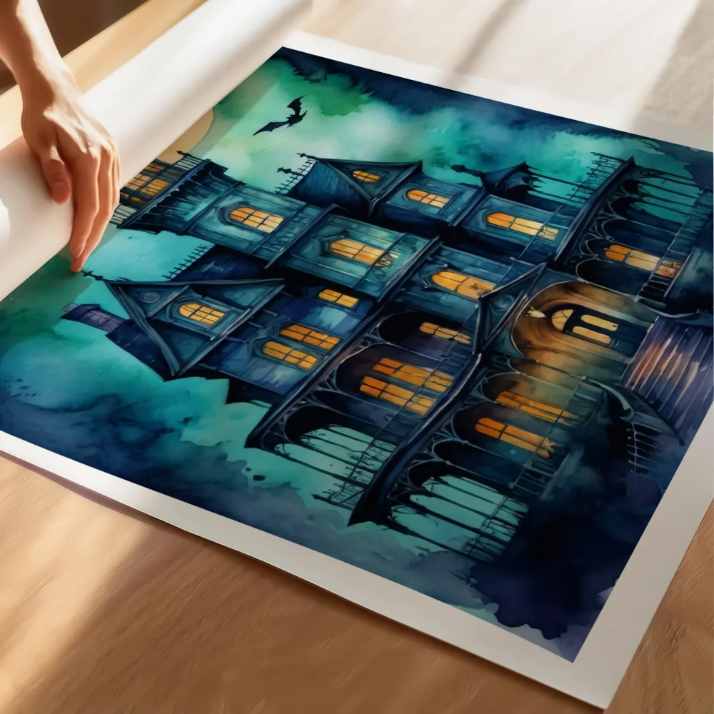THE OLD HOUSE - HALLOWEEN ART POSTER - Bilde 3
