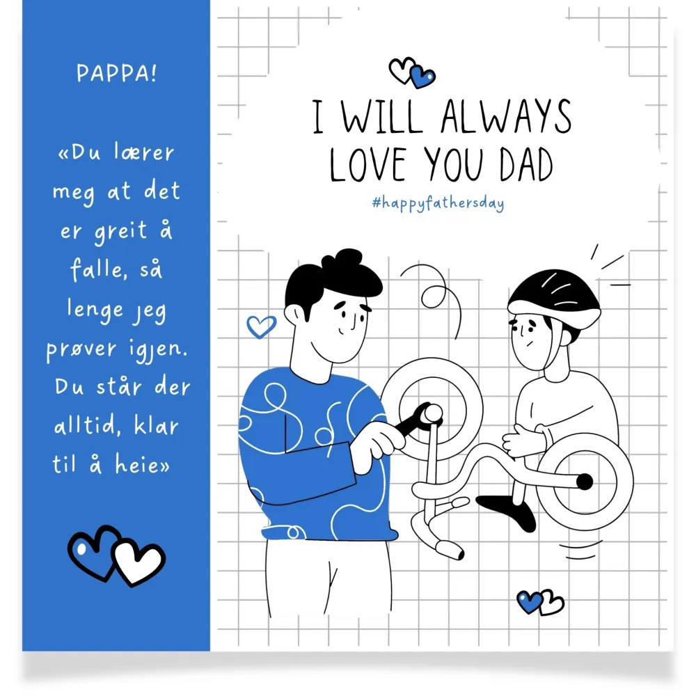 I WILL ALWAYS LOVE YOU DAD No6 – FARSDAGSKORT I WILL ALWAYS LOVE YOU DAD No6 – FARSDAGSKORT