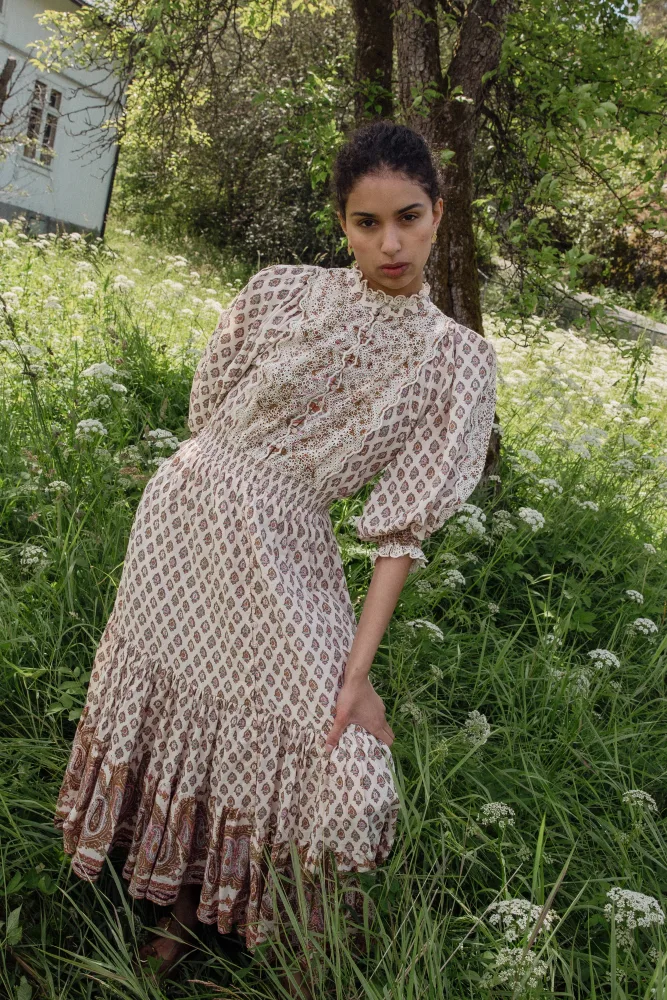 Cotton Slub Midi Dress - Paisley - Bilde 2