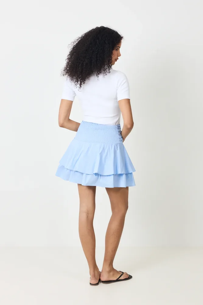Janie Poplin Skirt - Light Blue - Bilde 3
