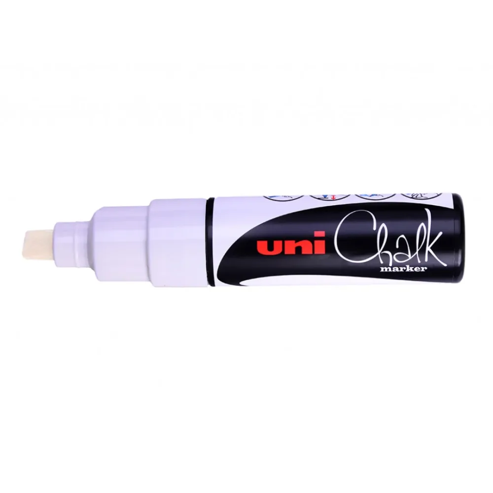 Uni Chalk Marker PWE-8K Chisel Tip 8mm - White