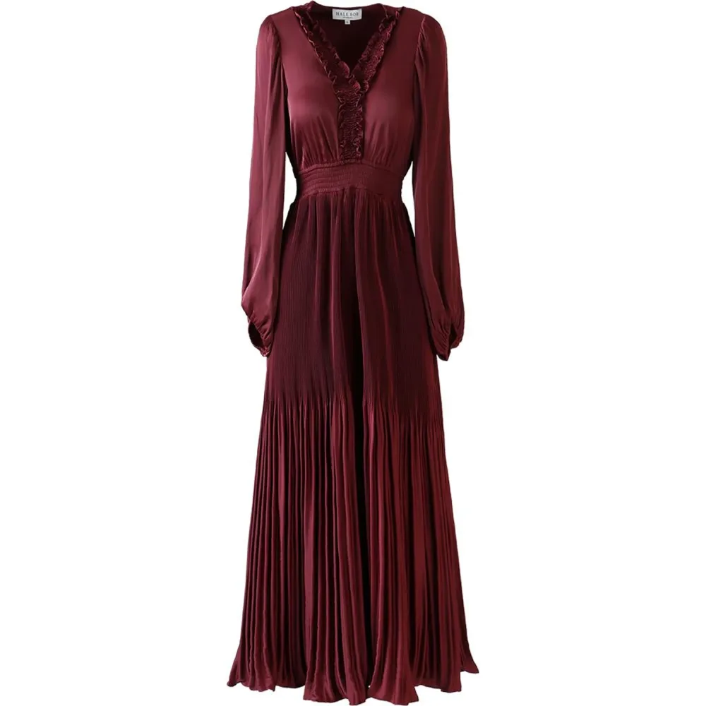Alisson Solid Dress – Wine