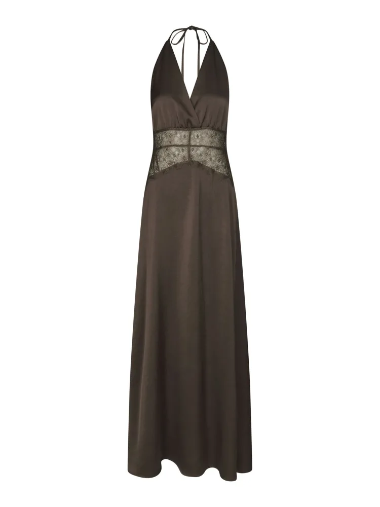 Jasine Heavy Sateen Dress - Dark Brown - Bilde 2