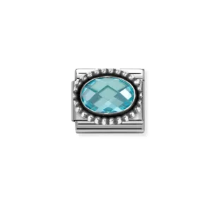 Nomination – Link FACETED oval beaded rich setting 925 sterling silver LIGHT BLUE Nomination – Link FACETED oval beaded rich setting 925 sterling silver LIGHT BLUE