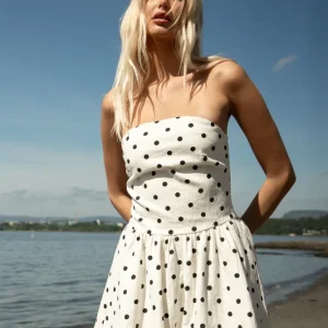 Enia Dot Dress – White