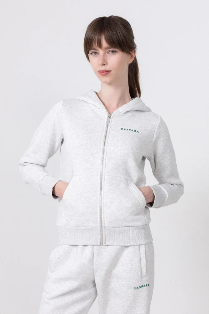 W. Cosmo Zip Hoodie - Grey Melange - Bilde 3