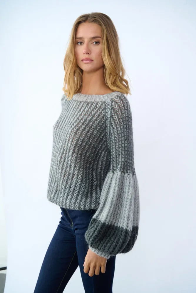 Liana Knit Sweater - Grey Melange Mix - Bilde 2