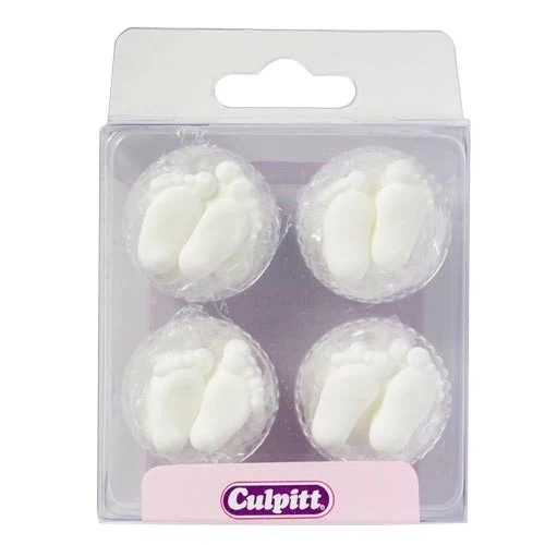 Culpitt spiselig pynt -Hvite babyføtter- 24 stk Culpitt spiselig pynt -Hvite babyføtter- 24 stk