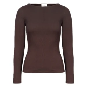 Petronella Rib Boatneck – Dark Brown