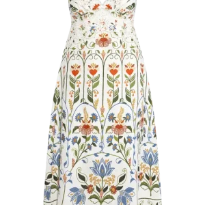 Midi Dress – Stitched Garden Off-White