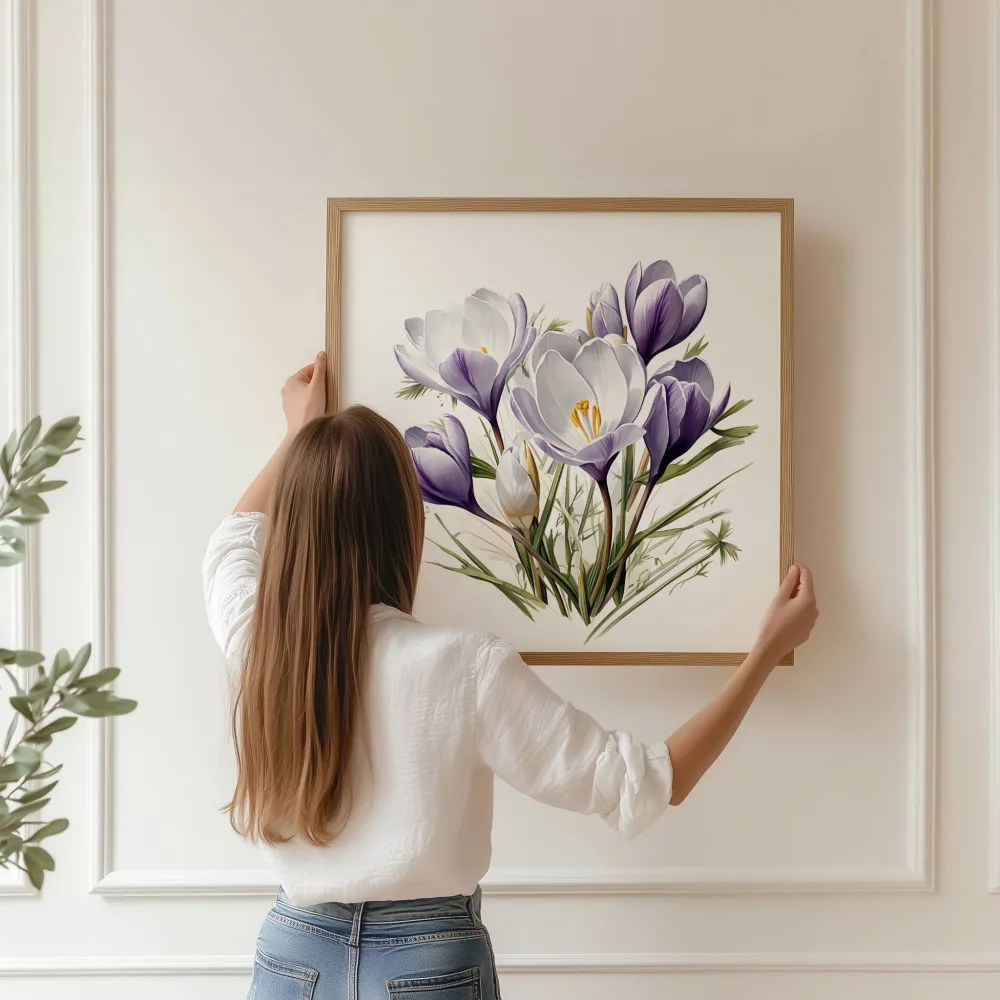 KROKUS I HVITT OG LILLA - PLAKAT - Bilde 2