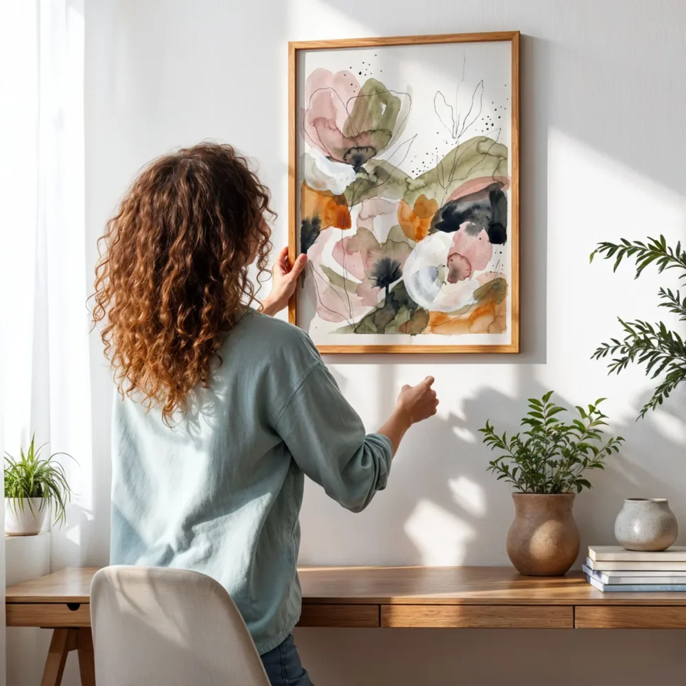Abstract Floral Harmony – akvarellplakat - Bilde 3
