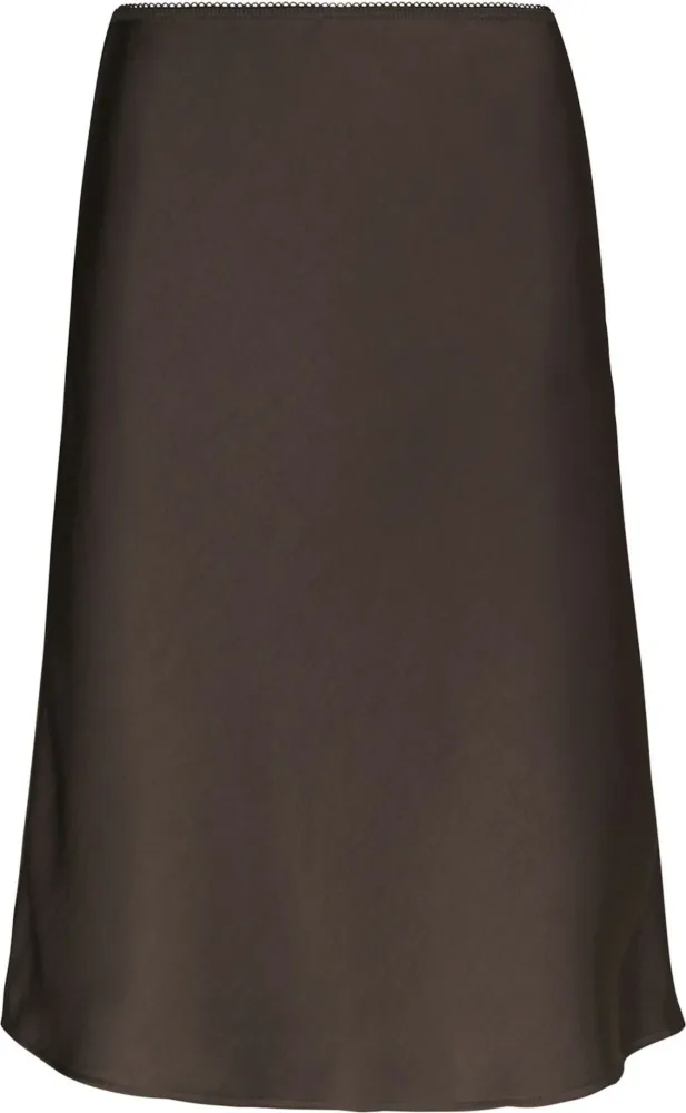Mindie Heavy Sateen Skirt - Dark Brown - Bilde 3