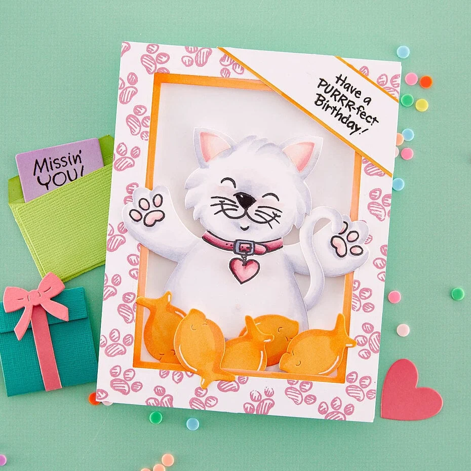 Stampendous - Kitty Hugs dies - Bilde 3