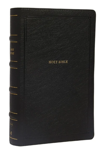 NKJV, End-of-Verse Reference Bible, Personal Size Large Print, Leathersoft, Black, Red Letter, Comfort Print