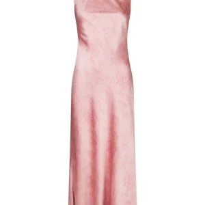 Fiona Pattern Satin Dress – Light Pink