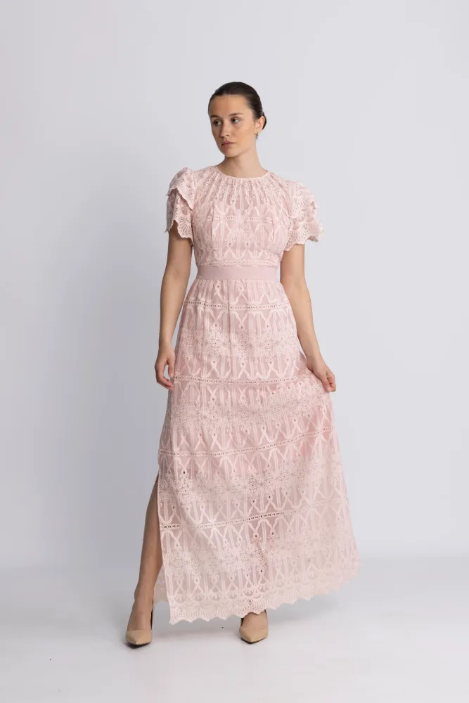 Philine Maxi Dress - Pink Embroidery - Bilde 3
