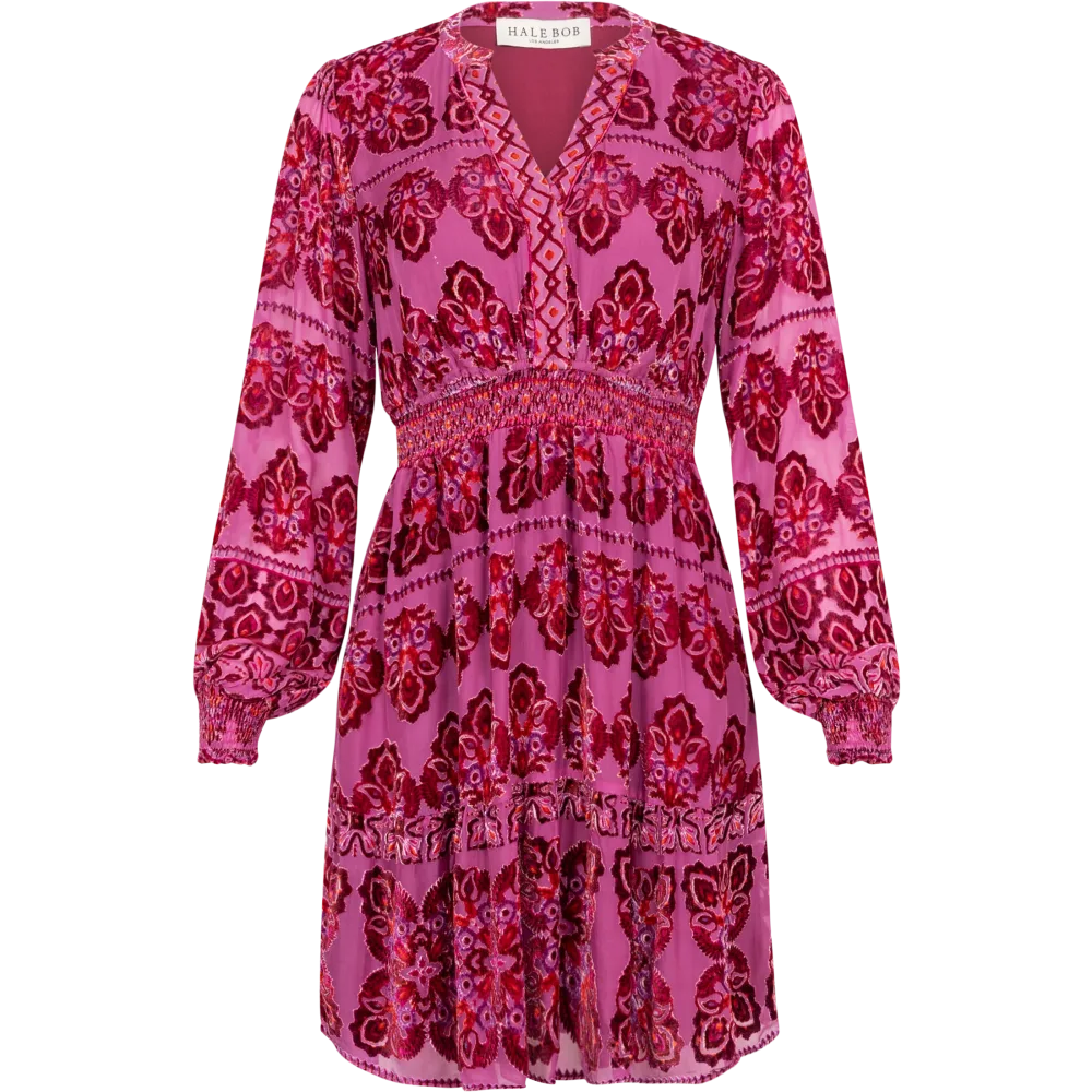Camila Dress Velvet Burnout - Rose