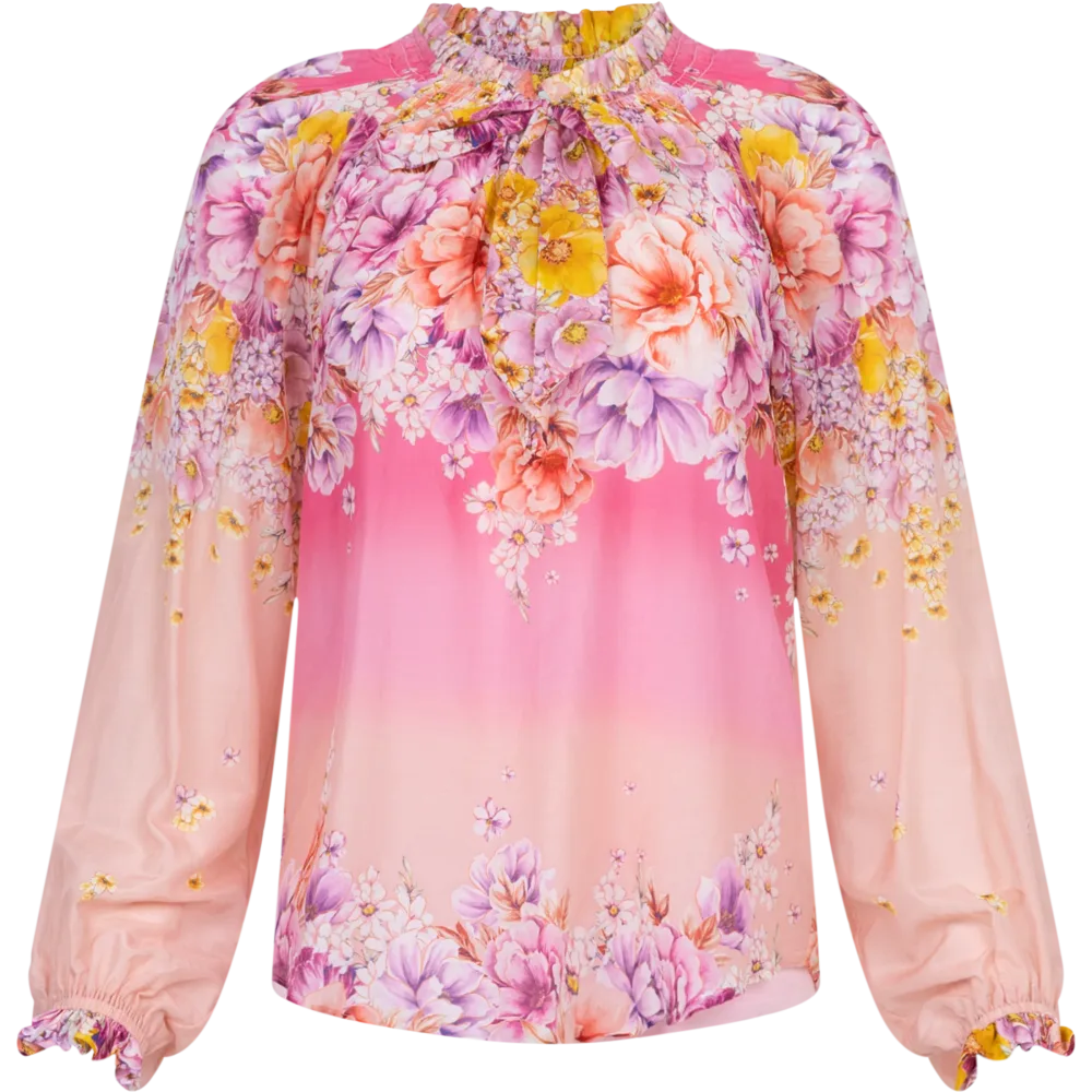 Arianna Top Print Silk-Cotton – Pink Arianna Top Print Silk-Cotton – Pink