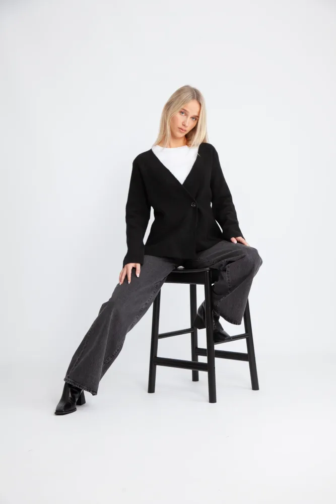 Marie Louise Knit Cardigan - Black - Bilde 3