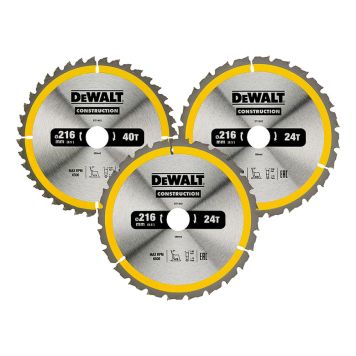 SIRKELSAGBLAD DEWALT DT1962-QZ CONSTRUCTION 216X30MM 3STK SIRKELSAGBLAD DEWALT DT1962-QZ CONSTRUCTION 216X30MM 3STK