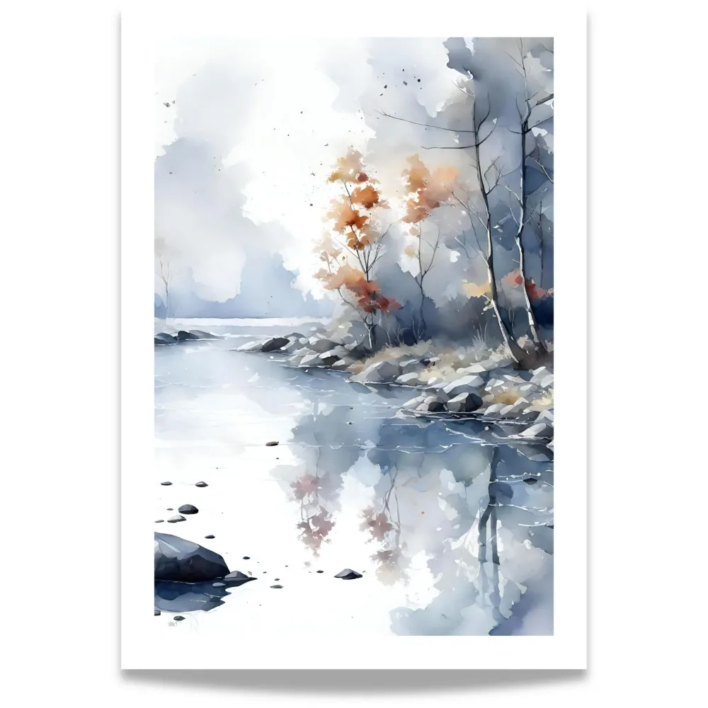 Misty River Bend – Vertikal plakat