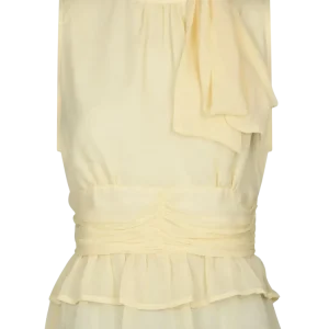 Ansol Solid Chiffon Top – Light Yellow