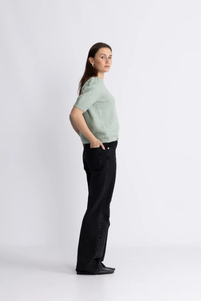 Yasanne Ss Knit Pullover - Iceberg Green - Bilde 3