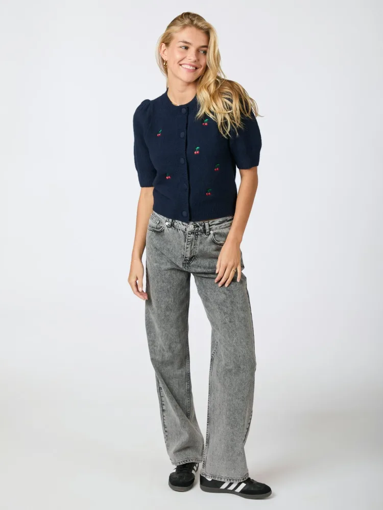 Trudy Embroidery Knit Cardigan - Navy - Bilde 2