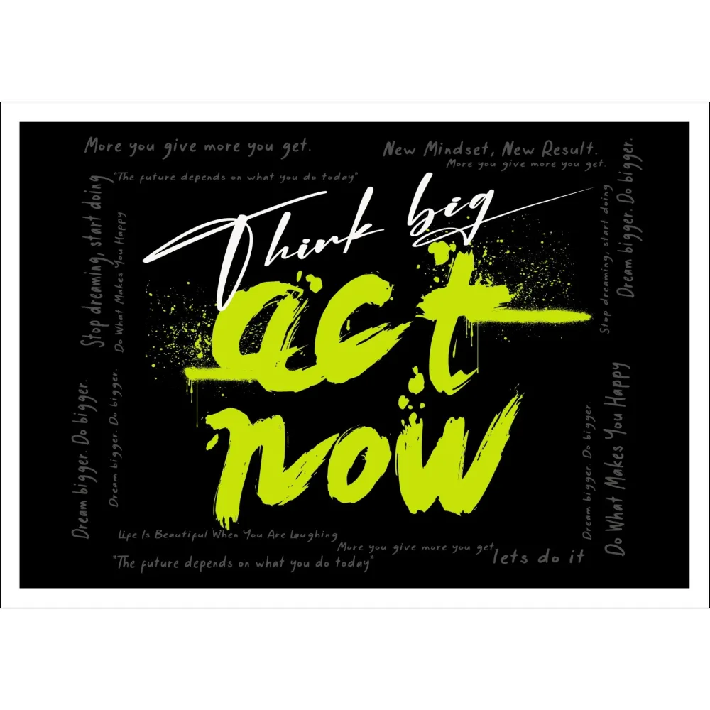 THINK BIG – ACT NOW – PLAKAT OG LERRET