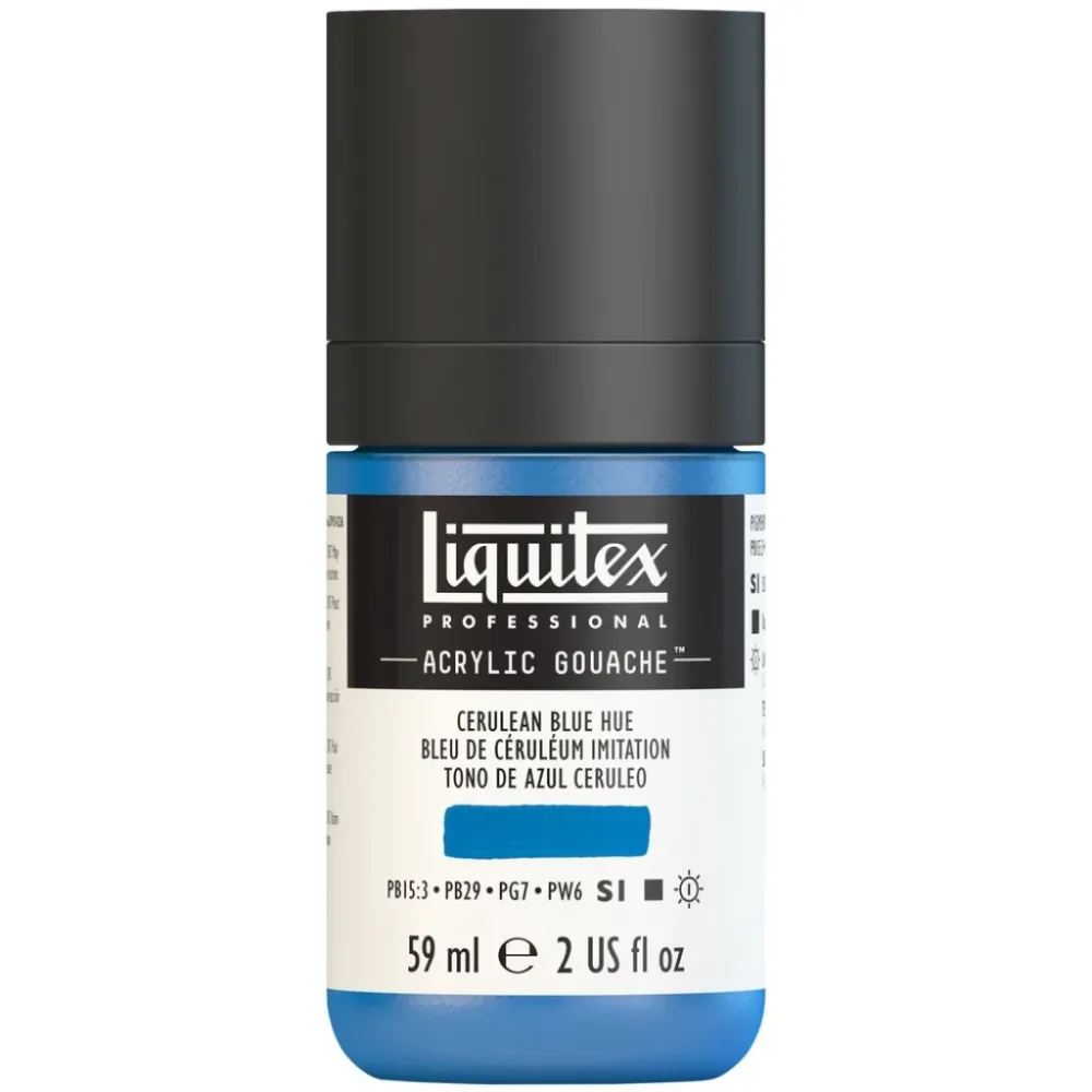 Liquitex Acrylic Gouache (matt) 59ml – 470 Cerulean Blue Hue S1 Liquitex Acrylic Gouache (matt) 59ml – 470 Cerulean Blue Hue S1