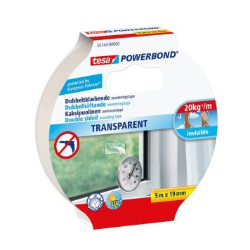 MONTERINGSTAPE TESA 5MX19MM TRANSPARENT MONTERINGSTAPE TESA 5MX19MM TRANSPARENT