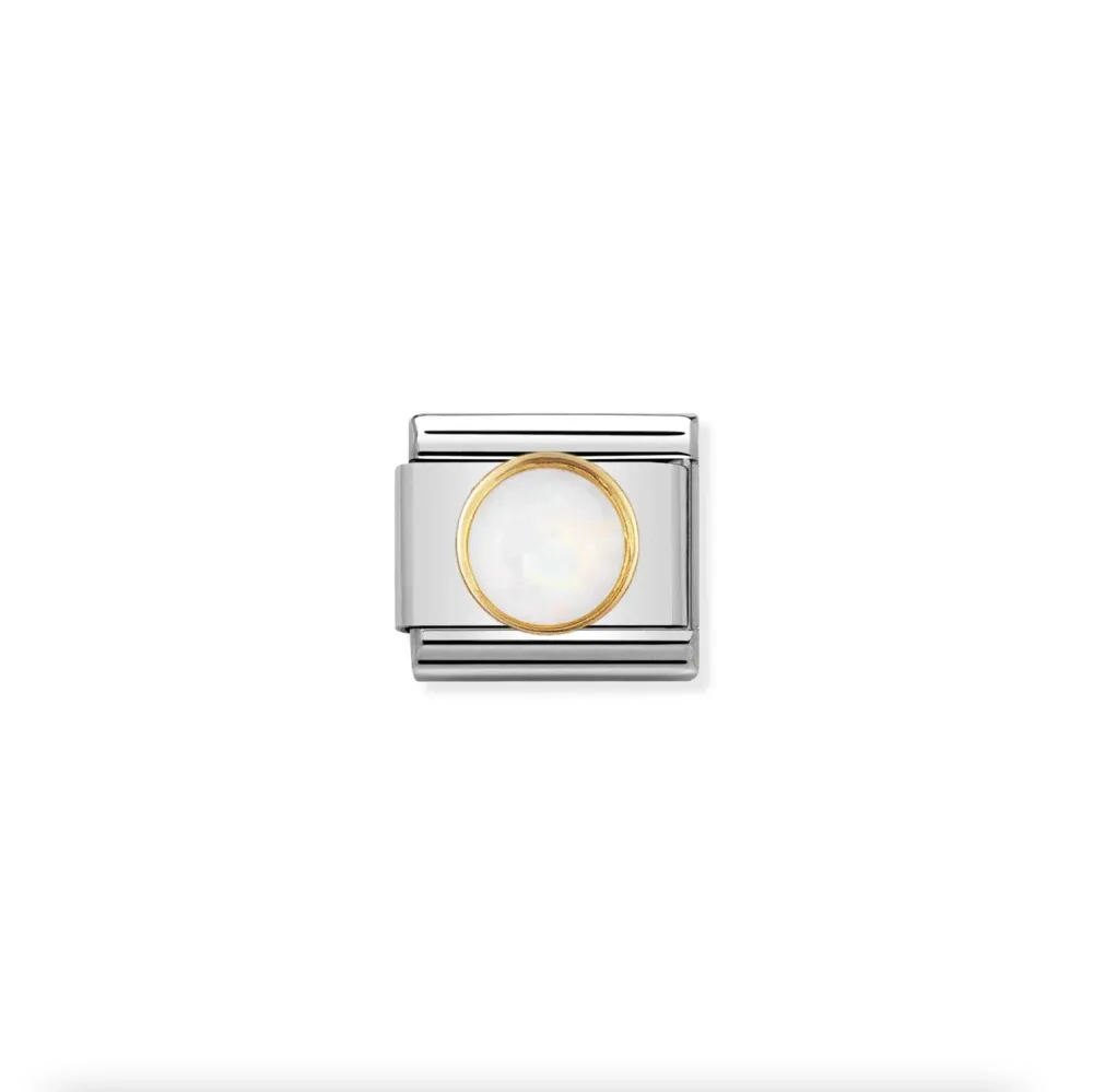 Nomination - Link ROUND STONES 18k Gold WHITE OPAL
