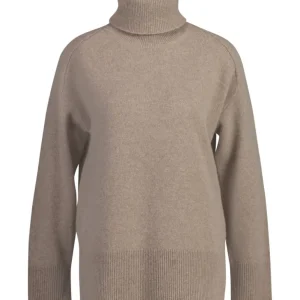 Herringbone Detail Rollneck – Warm Grey