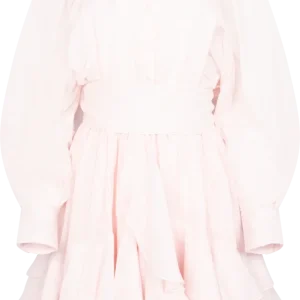 Short Ranch Frill Dress – Light Pink